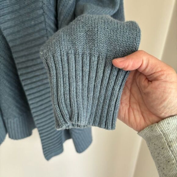 H by Halson Women’s chunky cardigan open sweater dusty blue size Largr EUC! - Picture 7 of 9